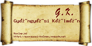 Gyöngyösi Kálmán névjegykártya